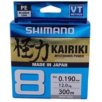 Línea Trenzada Shimano Kairiki 8 - 300 m - Gris Acero - 0.215 mm - 20.8 kg