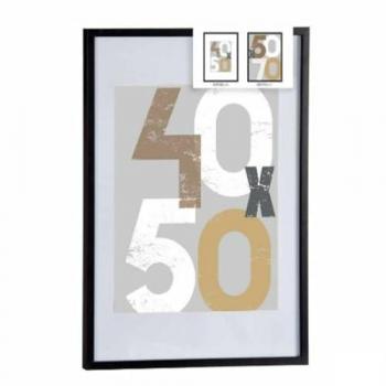 Portafotos de Pared Negro de Plástico y Madera MDF 52,5 x 2,5 x 72,5 cm (6 Unidades) - Decoración Elegante para el Hogar