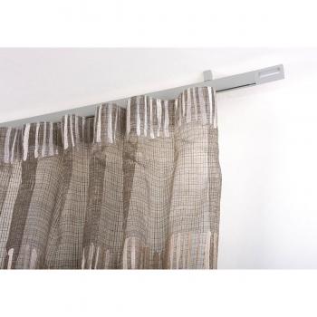 InCasa Barra para Cortina 32 x 12 mm, 180 cm. de Longitud, en Aluminio Cepillado – Completo