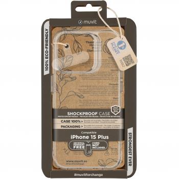 Muvit for Change Funda Shockproof 2m Transparente para iPhone 15 Plus