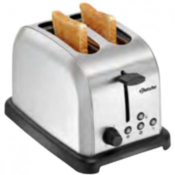 Tostadora Bartscher TB RB 20 - 2 Rebanadas, Acero Inoxidable, 880W, 6 Niveles de Tostado con Soporte para Panecillos