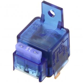 HELLA 4RA 003 530-051 Relé, corriente de trabajo - 24V - 4polos - Diagrama de circuito: S10 - Conector: A - Contacto de cierre - Color: azul claro - con soporte