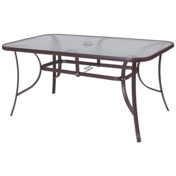 Mesa de Comedor Neila 150 x 90 x 72 cm Cristal Acero Marrón