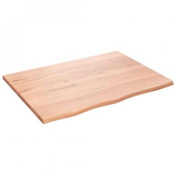 vidaXL Wall Shelf - Light Brown, 80x60x2 cm, Treated Solid Wood Oak