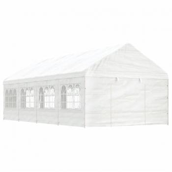 Cenador Gazebo con Tejado Blanco 8.92x4.08x3.22 m en Polietileno