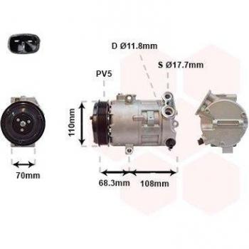 Compresor de aire acondicionado VAN WEZEL 3700K418