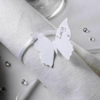 Etiquetas para Equipaje Diseño Mariposa Blanca - Pack de 10 Unidades