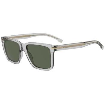 Hugo Boss 1598/S Stylish Gray Frame Green Lens Sunglasses, Unisex, Size: 55 MM