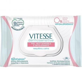 Vitesse Toallitas Desmaquilladoras Dermo-Sensitive para Piel Sensible Biodegradables 30 unidades