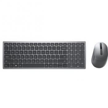 Combo Teclado y Ratón Inalámbrico DELL KM7120W - Bluetooth 5.0 y RF 2.4 GHz - Diseño Compacto Belga (AZERTY) - Color Gris Titanio