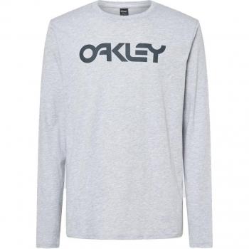 Camiseta de hombre Oakley Mark II, manga larga, color gris claro y negro, talla XL