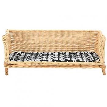 vidaXL Cesta para Perros con Cojín Sauce Natural 90x54x35cm Accesorio Mascotas Accesorios Mobiliario Diseño Compacto Decoración Resistente Útil