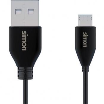 Cable de Datos USB 2.0 a MicroUSB Macho/Macho Negro de 1 metro