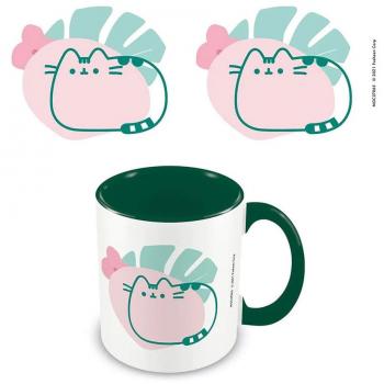 Pusheen taza tropical verde