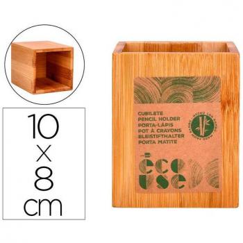 Cubilete portalapices líderpapel ecouse bambú 8x8x10 cm