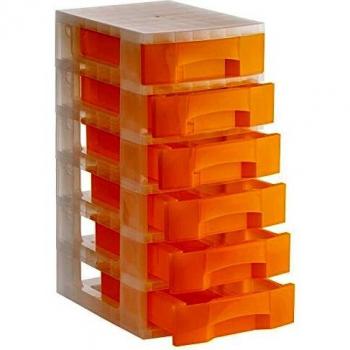 Archivo 2000 1006 NA TL - Torre de almacenaje con 6 cajones de color naranja
