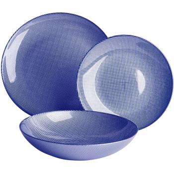 Excelsa Diamond Servicio Vajilla 18 Piezas, Cristal, Azul