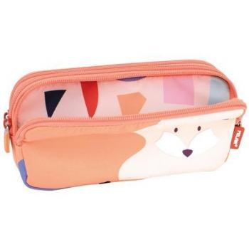 Estuche Escolar Milan Animals Naranja Triple Cremallera 20 x 11 x 6,5 cm