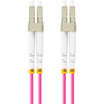 Cable de Fibra Óptica Lanberg 5m LC/UPC a LC/UPC Duplex Multimodo OM4 50/125 LSZH Violeta