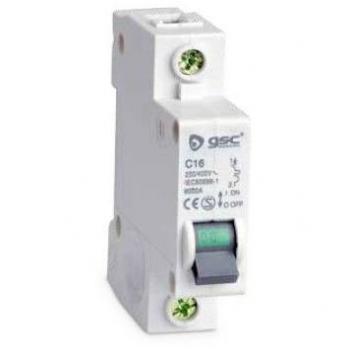 Interruptor Automático Estrecho 1P 16A Curva C GSC 0403650 - Protección Contra Cortocircuitos y Sobrecargas