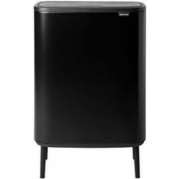 Brabantia Bo Touch Bin Hi Cubo de basura con patas 2 x 30 l, color negro mate