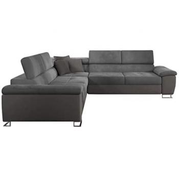Sofá rinconero Comfivo 265, Soft 029 + Uttario Velvet 2971, Función de descanso, Caja de ropa de cama, 275x275x71cm