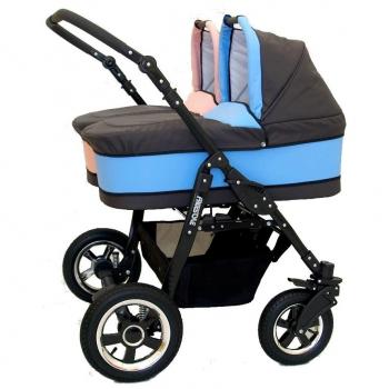 Carro gemelar. Capazos+sillas+accesorios. Rosa+Azul.