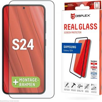 Protector de Pantalla de Cristal Templado Full Cover 10H para Samsung Galaxy S24 - Resistente a Golpes y Rayaduras, Instalación en Seco, Transparente