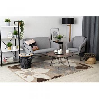 Alfombra Feel Flores Moderno Beige/Gris 180x270 cm
