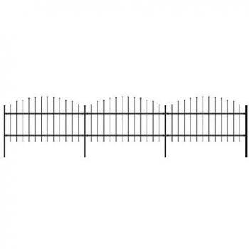 Black Steel Garden Fence with Spear Top (1-1.25)x5.1m
