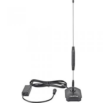 Antena de Televisión Telestar Starflex T4 Plus - 18 dB, DVB-T/T2, DAB/DAB+, con Fuente de Alimentación, Color Negro