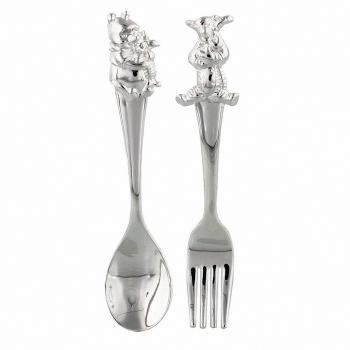 Disney Winnie The Pooh Silverplated Fork and Spoon Set
