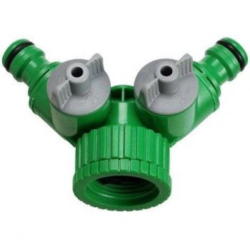 Adaptador Manguera Plastico 3/4 - 1 Hembra Con 2 Tomas Blister