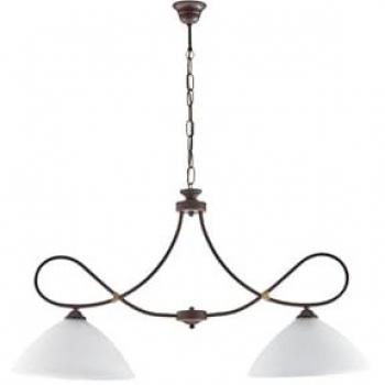 Lámpara de Hierro Rústico con Dos Luces 92x h50 cm - Diseño Bilanciere en Negro y Óxido