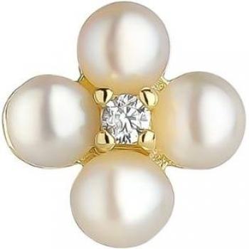 Ear Candy - Piercing Fleur de Perle de plata bañado en oro 18k