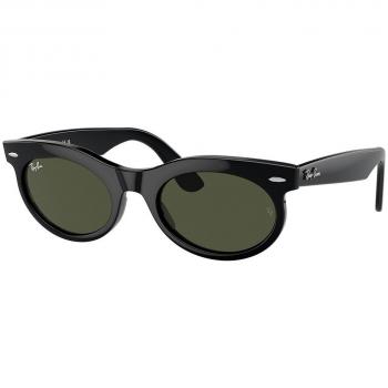 Ray-Ban RB2242F Wayfarer Oval Asian Fit 901/31 Gafas de Sol para Hombre Negras
