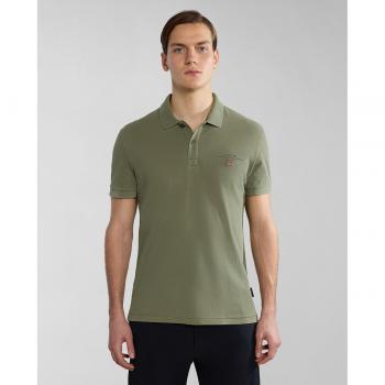 Napapijri Men's Elbas SS 4 Regular Fit Short Sleeve Piqué Polo Shirt in Green Lichen, Size 2XL