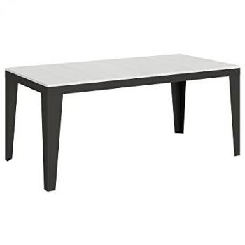 Mesa extensible Flame Evolution 90x180/440 cm Estructura Blanco Fresno Anthracita