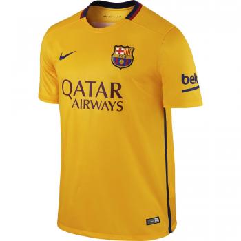 Nike FC Barcelona Away Stadium - Camiseta de mangas cortas para hombre, color dorado / azul, talla M