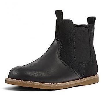 Botines de niña Camper Savina de piel lisos con cremallera en negro, talla 25 EU