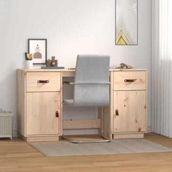 Escritorio con Armarios de Madera Maciza de Pino 135x50x75 cm