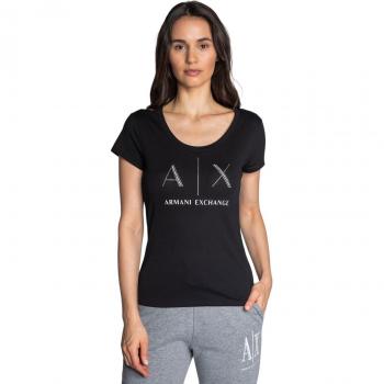 Armani Exchange Women's Black Print T-Shirt Size L