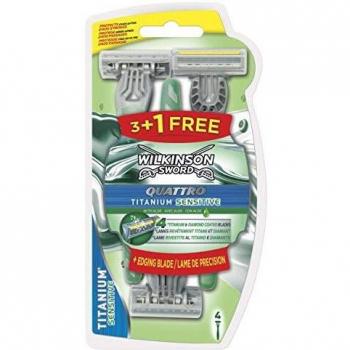 Wilkinson Sword Quattro Titanium Sensitive Razor - 4 pcs