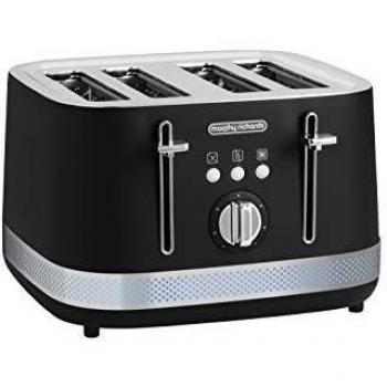 Tostadora Morphy Richards Illumination negra de 4 rebanadas, 1500 W