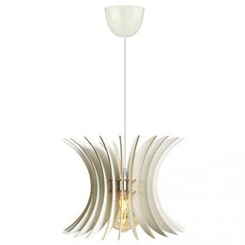 Lámpara de techo Covadonga en MDF blanco, 20x20x60 cm, casquillo E27 Max 45-60 W