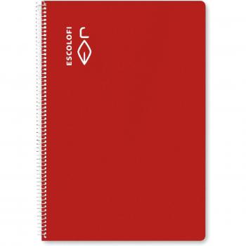Cuaderno Espiral A4 Escolar 80H Cuad 3x3 ROJO