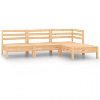 Juego de Muebles de Jardín 4 Piezas en Madera Maciza de Pino
