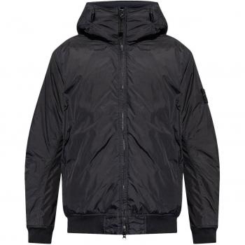 Stone Island Men's Nylon Zipped Jacket in Blue | Size Medium | 811540823V0020