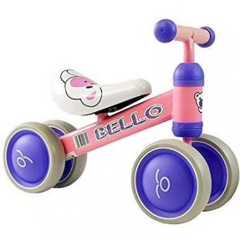 Lean Toys Bicicleta sin pedales Bello Rosa, doble rueda, antideslizante, marco de acero