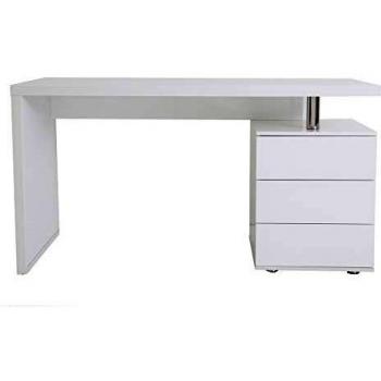 Escritorio de diseño 3 cajones lacado blanco Calix
